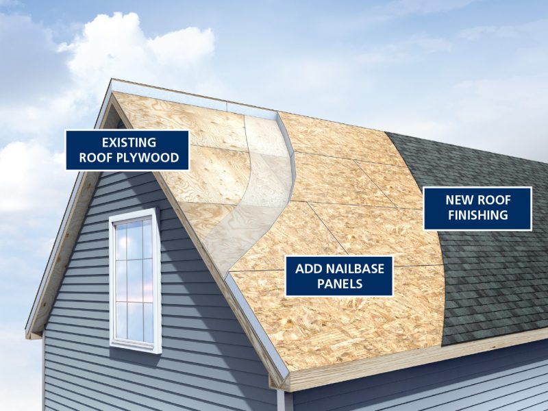 Nailbase panels on existing roof