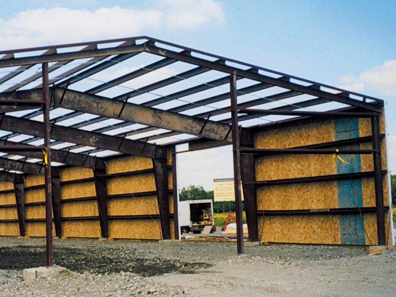 Exterior walls on steel frame