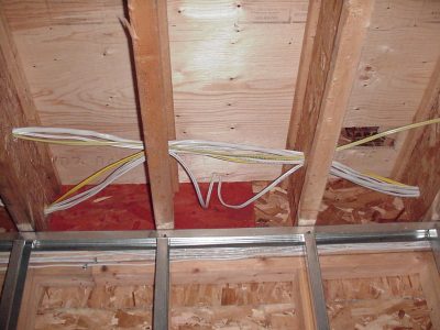 Electrical can be accessed through the floor joists.